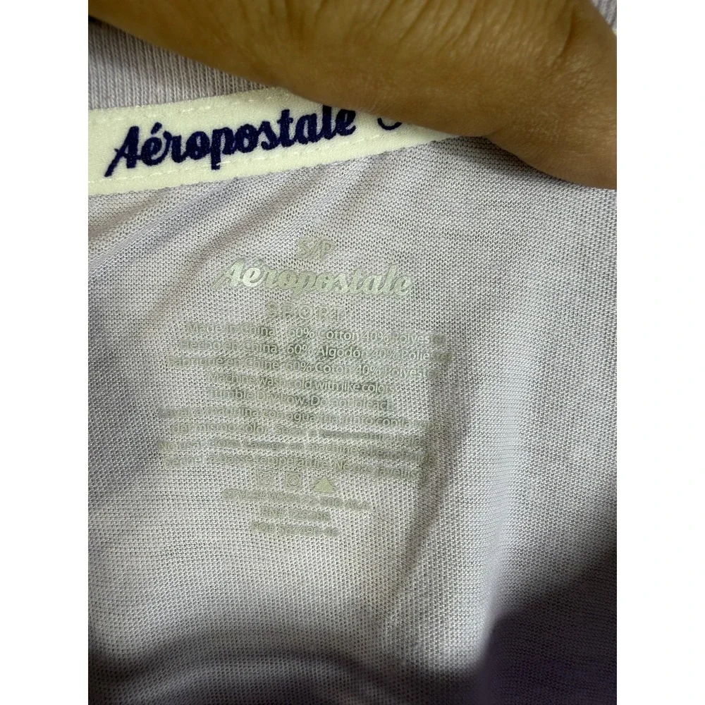 Aeropostale Sport Shirt Women's Small Purple Reflective Logo Athletic Tee